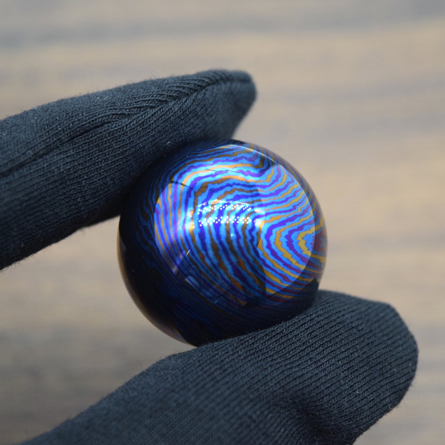 Trance Solid Damascus Titanium Spheres