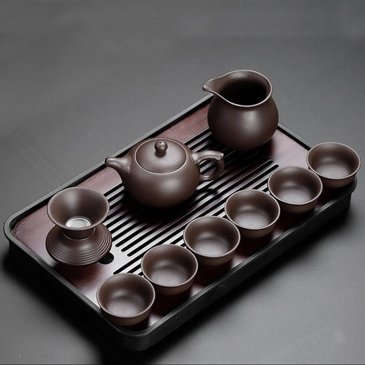 Elegant Simplicity: The Yixing Purple Clay Tea Set