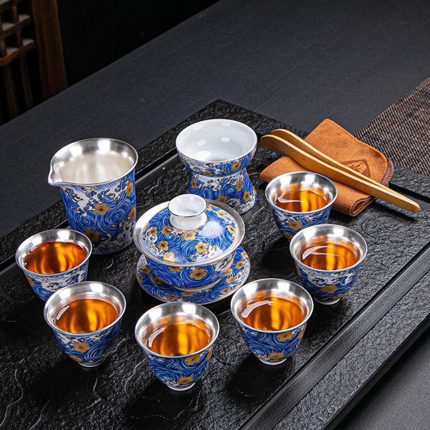 Silver-lined Tea Set: Sea Blossoms