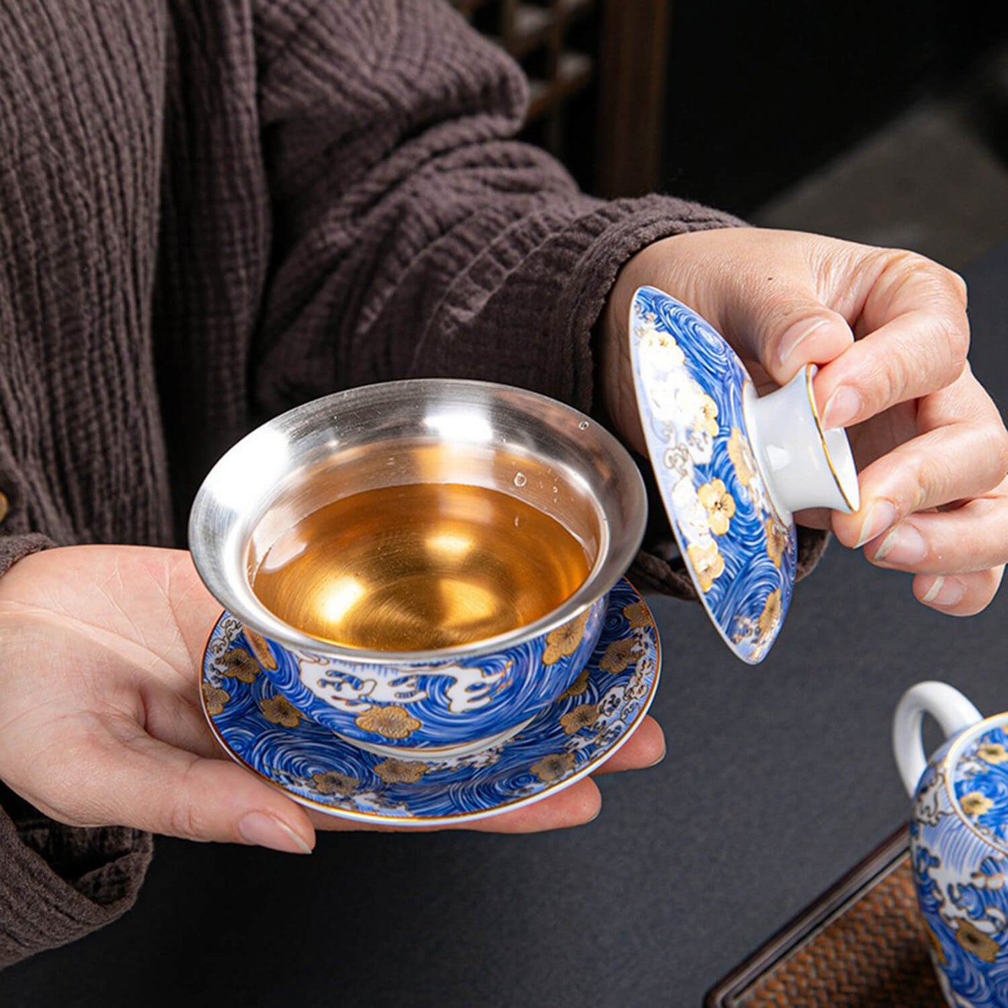 Silver-lined Tea Set: Sea Blossoms