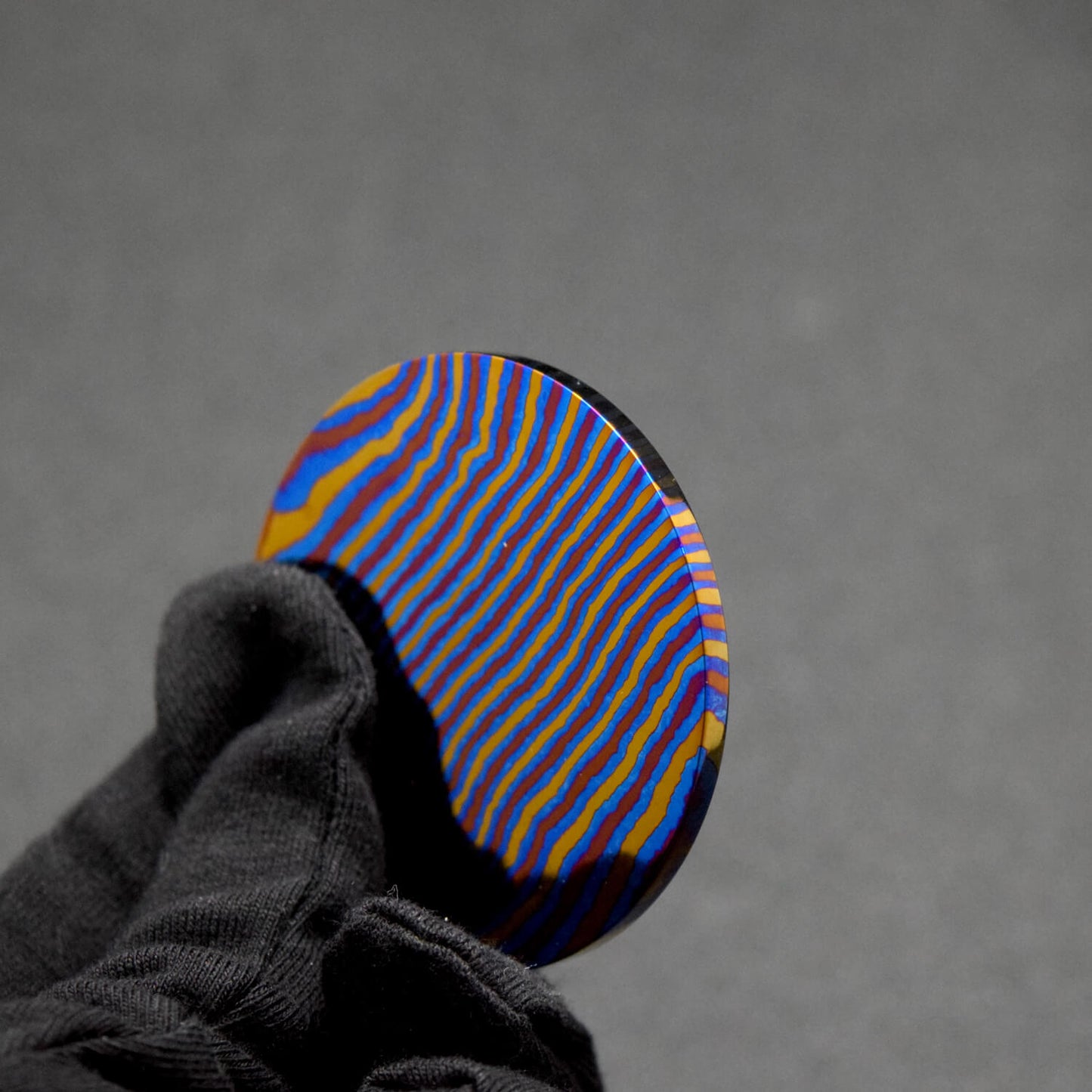 Damascus Titanium Thinking Coin