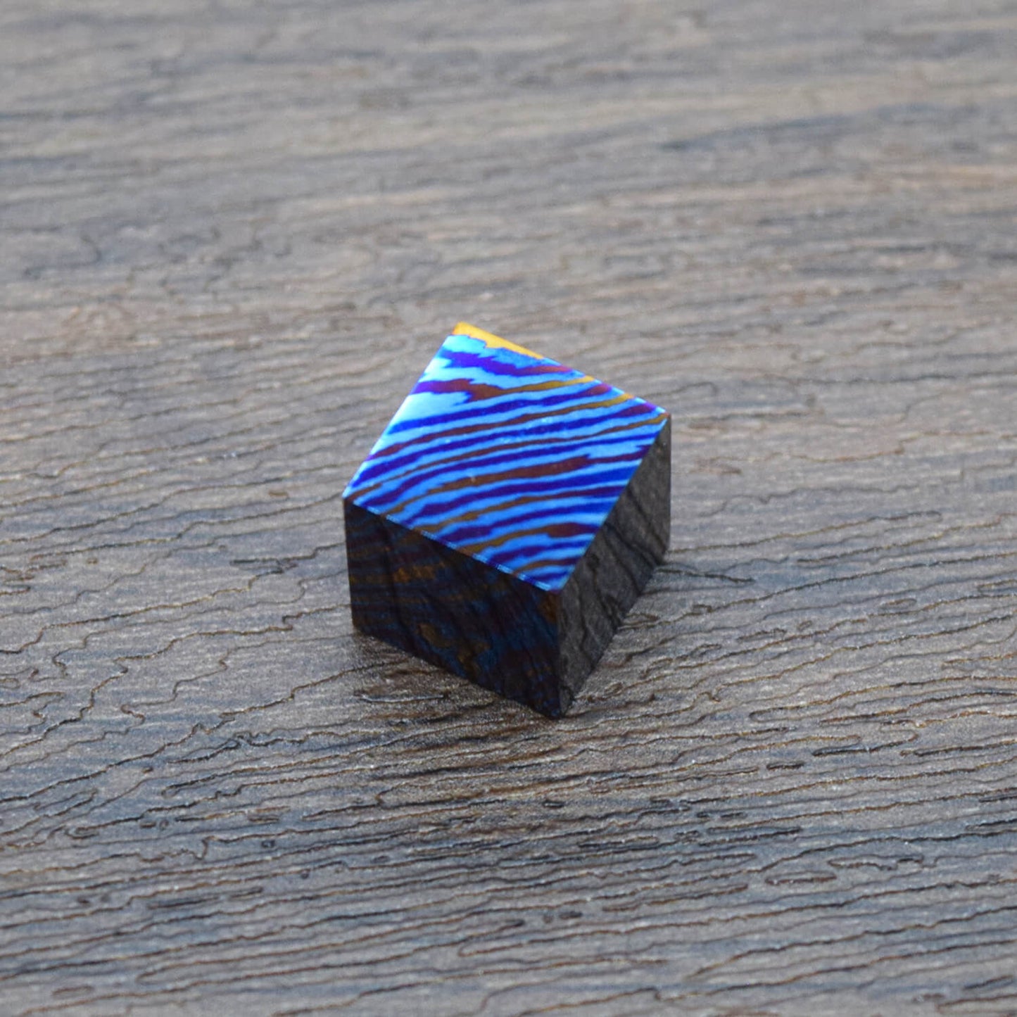 MINI Damascus Titanium Cube // 10mm