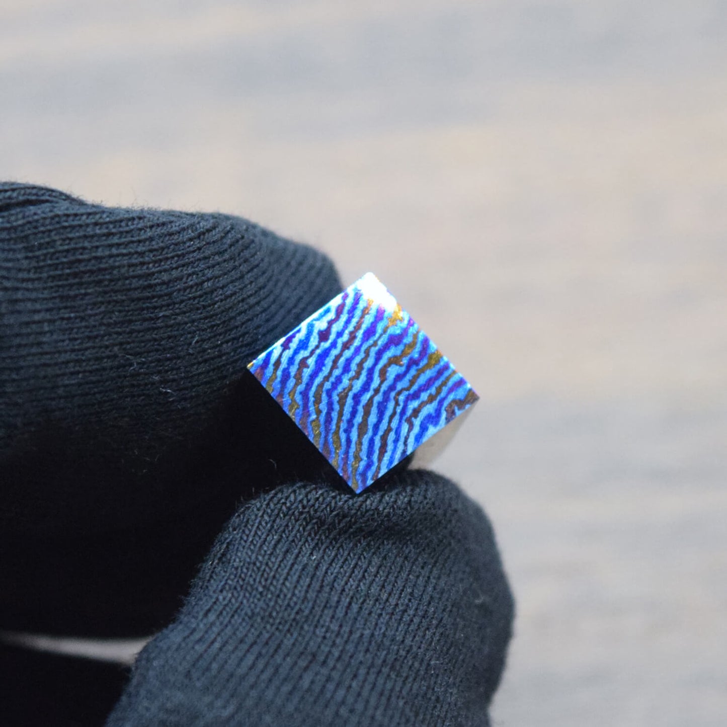MINI Damascus Titanium Cube // 10mm