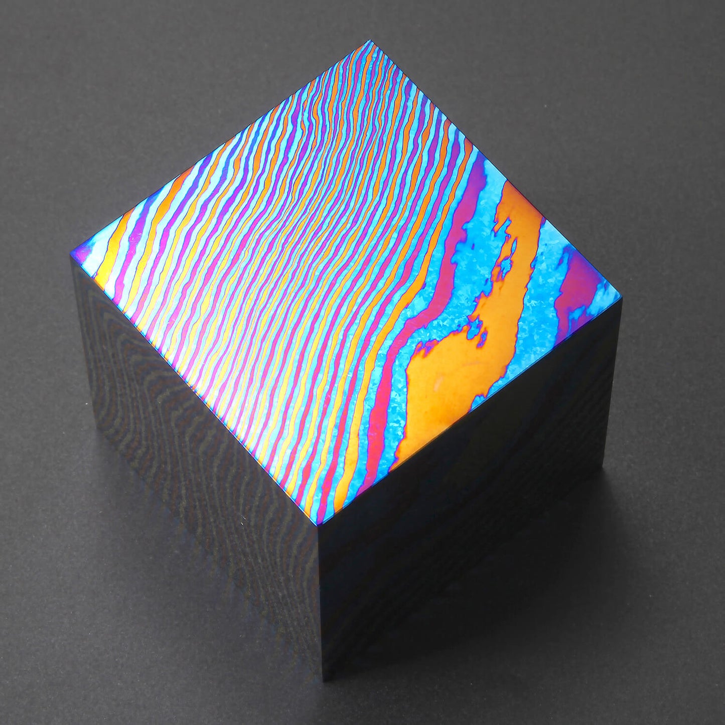 Trance Solid Damascus Titanium Cubes