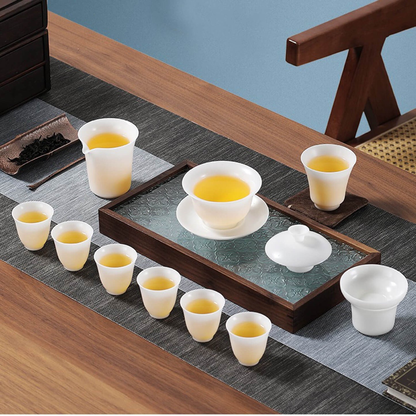 Ultra-Thin Dehua White Porcelain Tea Set