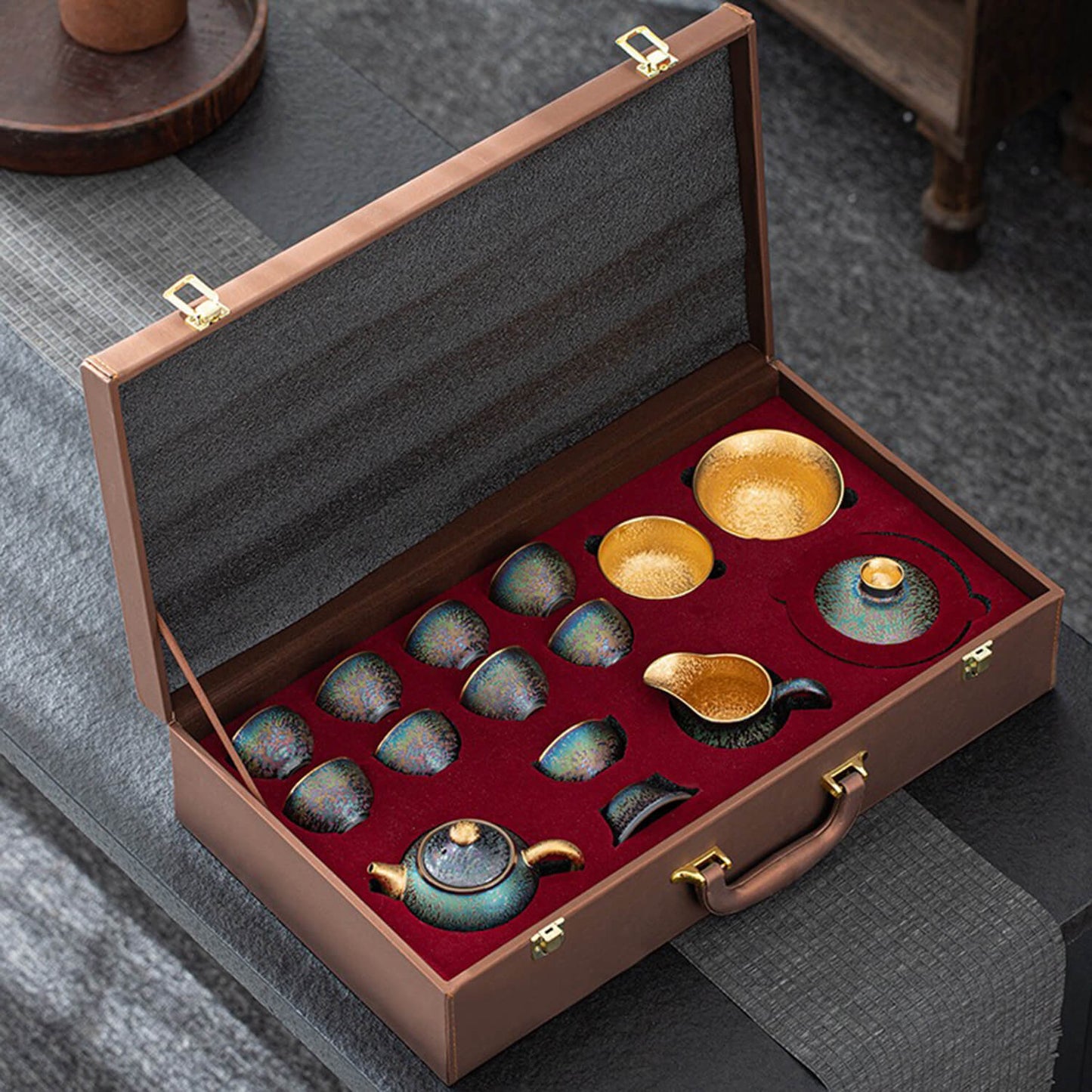 NEW! Winter Mountain 24K Gold-Lined Tea Set