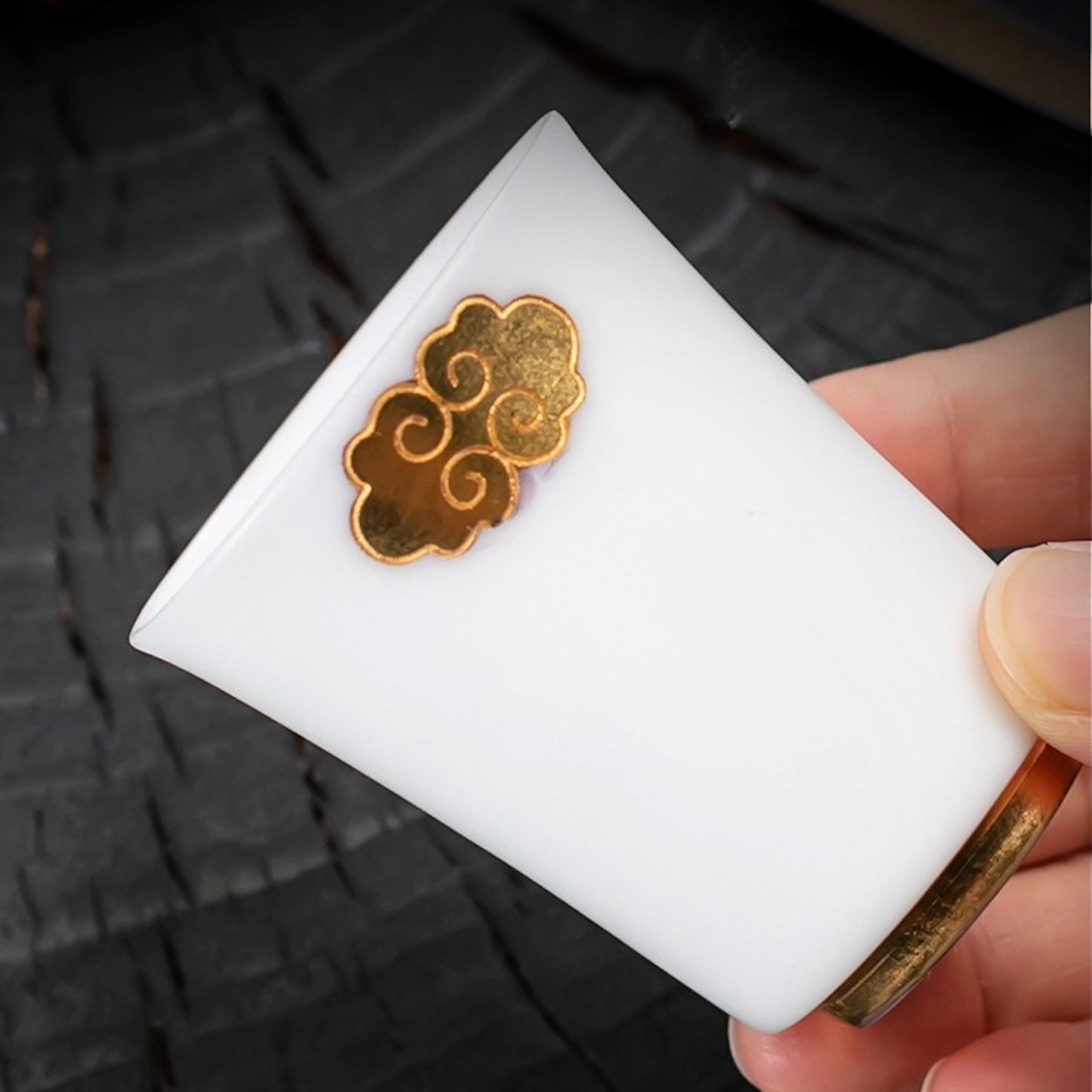 NEW! Ice Jade 24k Gold-Lined Cup