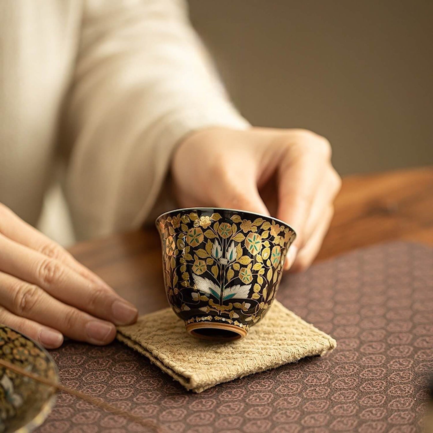 NEW! Noir Bloom Silver-Lined Cup