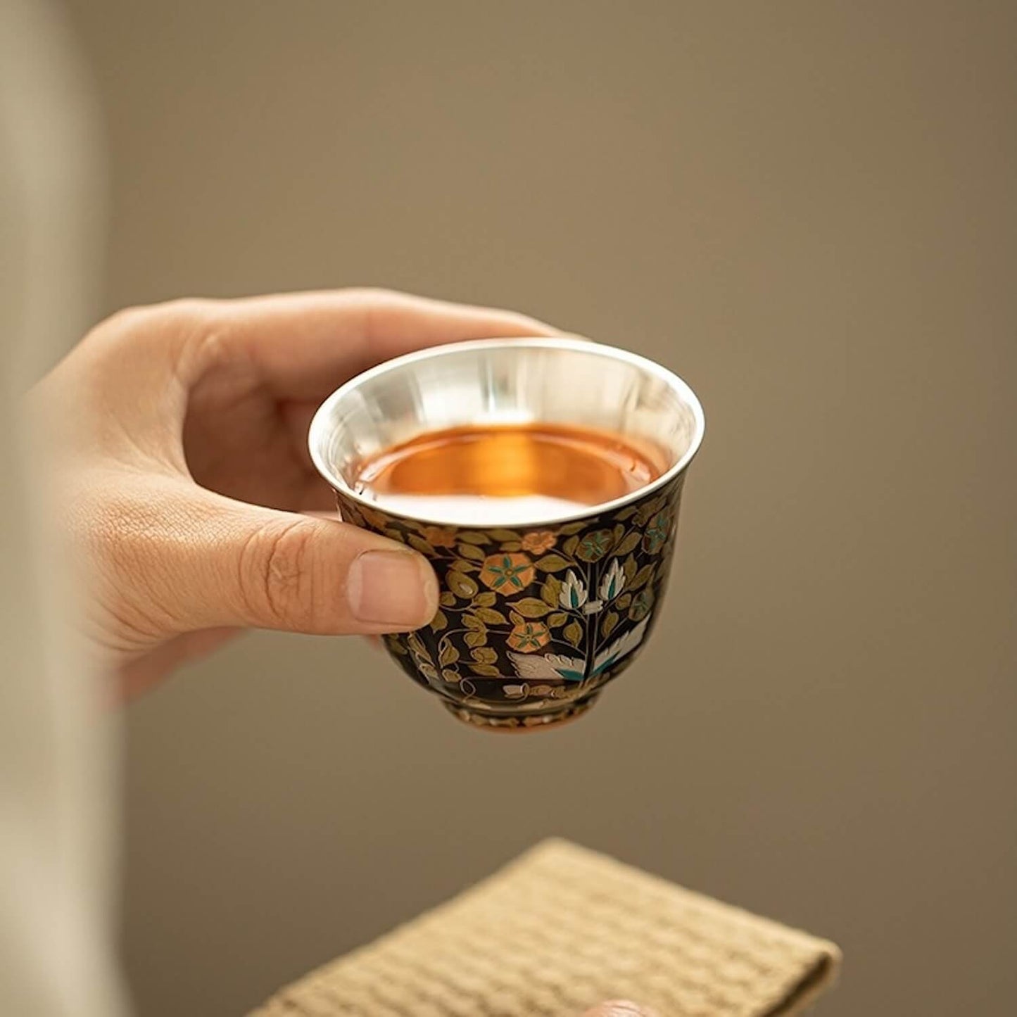 NEW! Noir Bloom Silver-Lined Cup