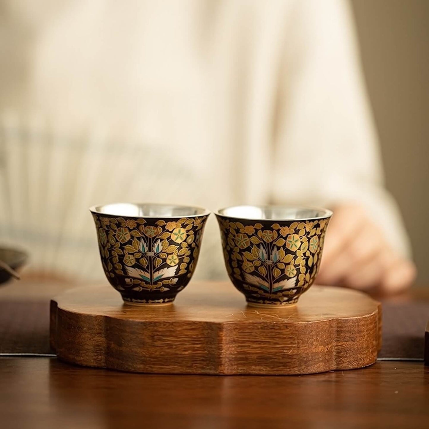 NEW! Noir Bloom Silver-Lined Cup