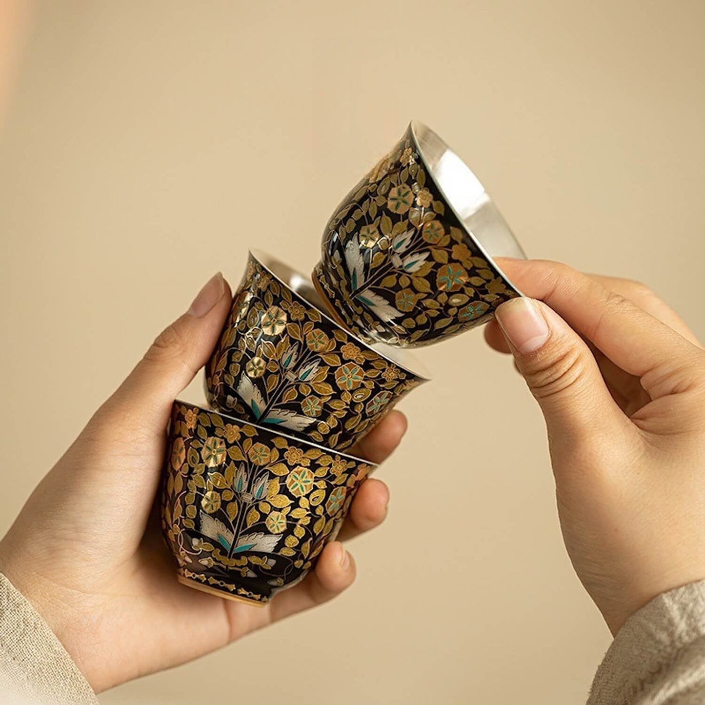 NEW! Noir Bloom Silver-Lined Cup