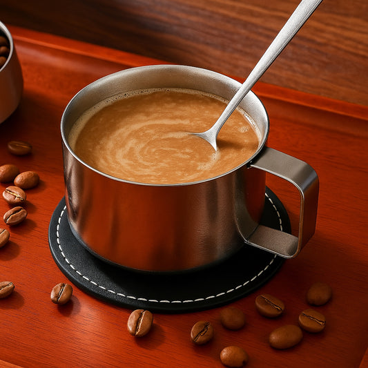 Frost Forge™ Titanium Espresso Set – 100ml Cup + Spoon + Coaster