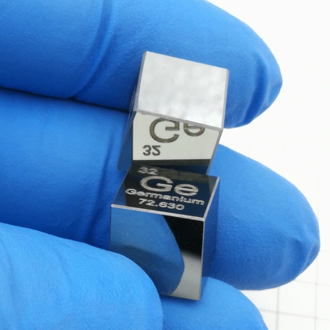 Solid Germanium Polished Density Cube 10mm - 72.7g