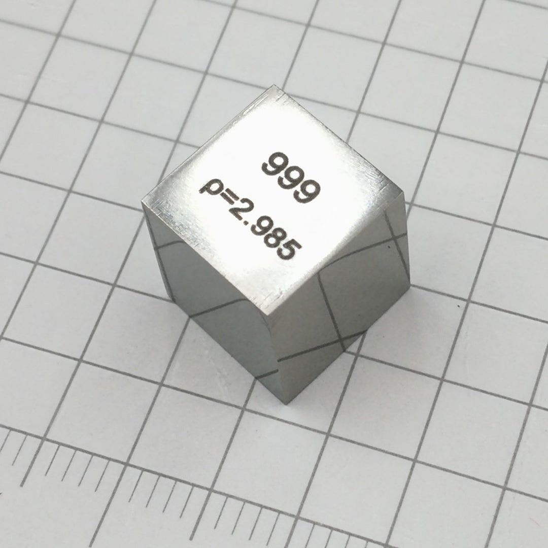 Solid Scandium Polished Density Cube 10mm - 2.98g