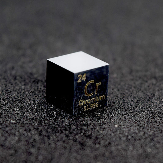 Solid Chromium Polished Density Cube 10mm - 7.2g