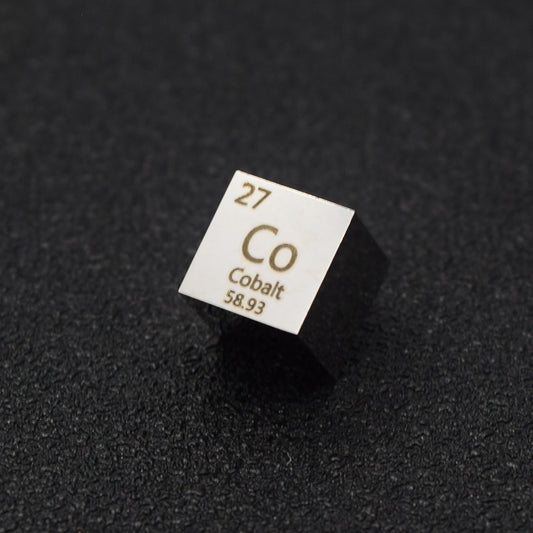 Solid Cobalt Polished Density Cube 10mm - 8.9g