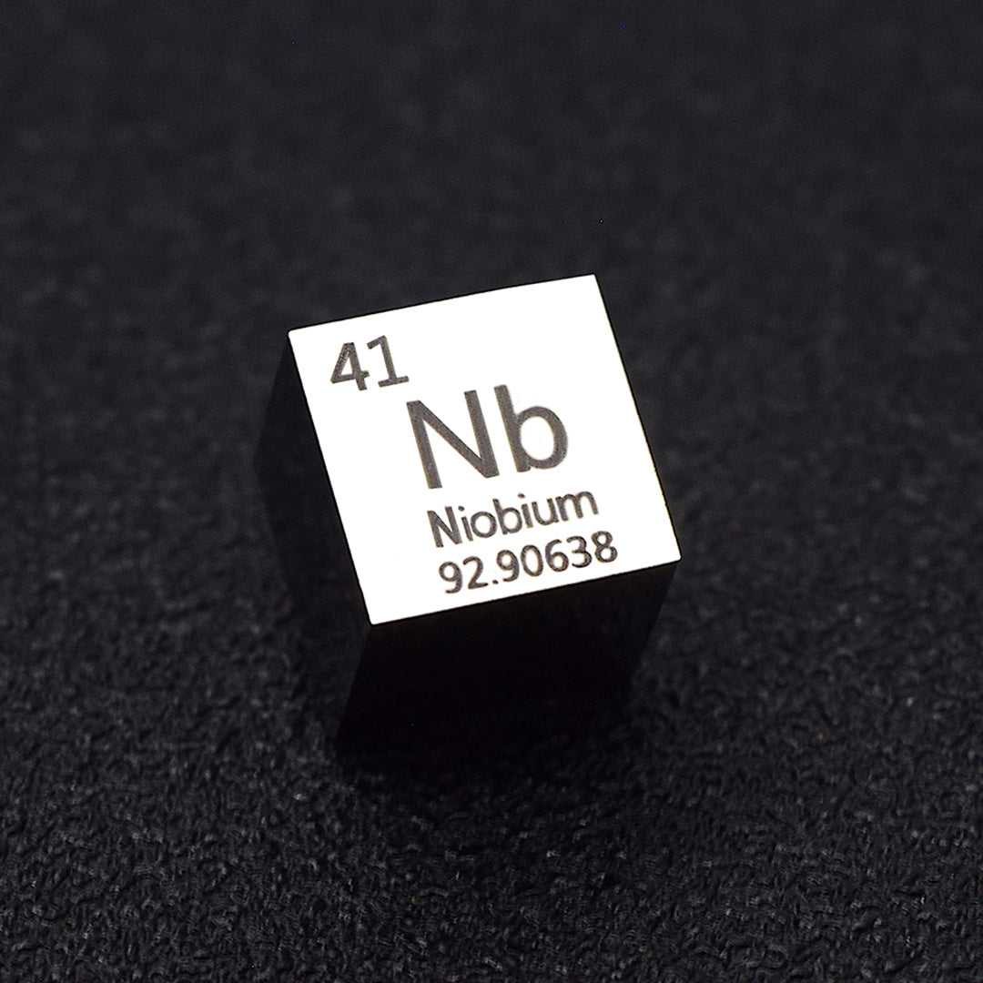 Solid Niobium Polished Density Cube 10mm - 8.57g