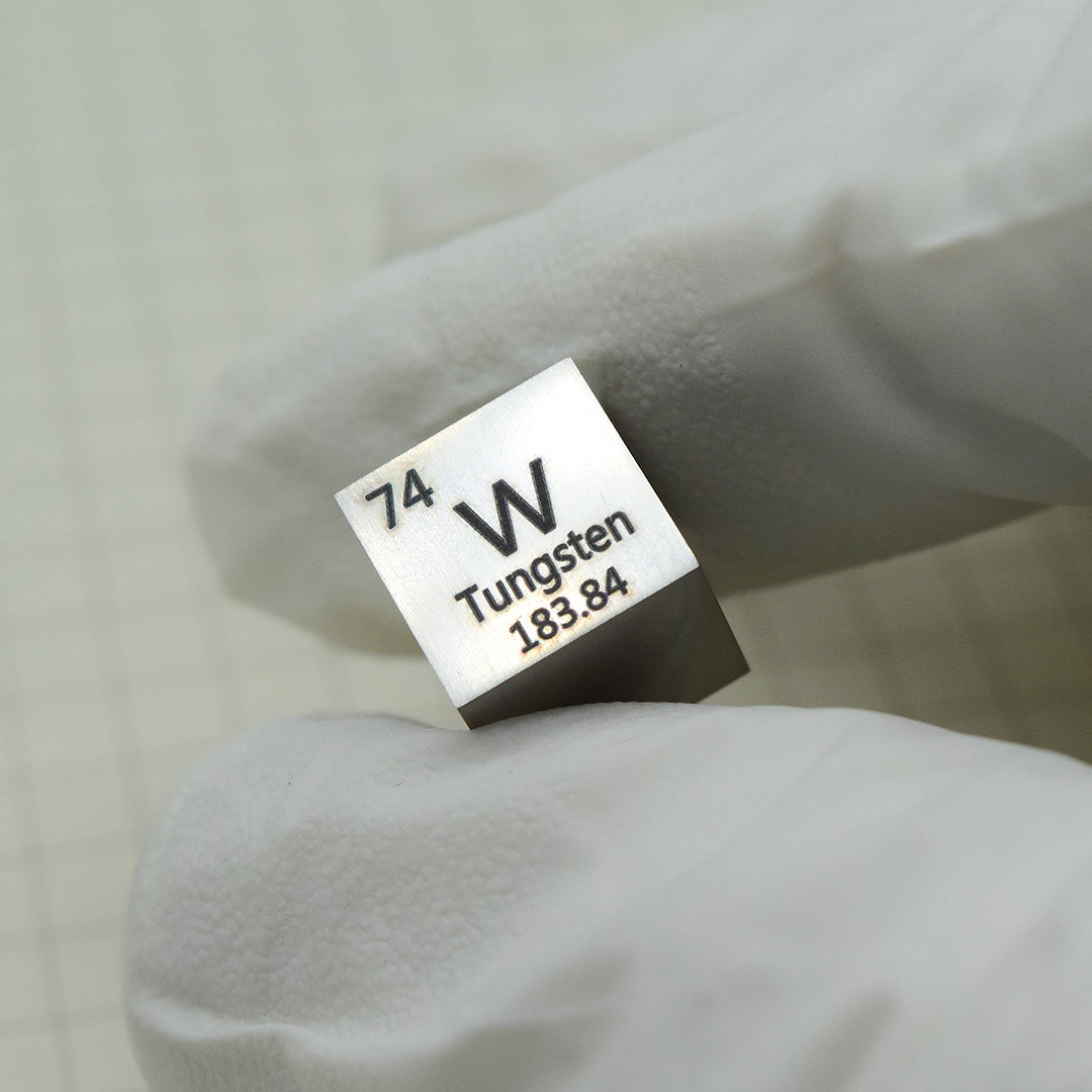 Solid Tungsten Polished Density Cube 10mm - 19.16g