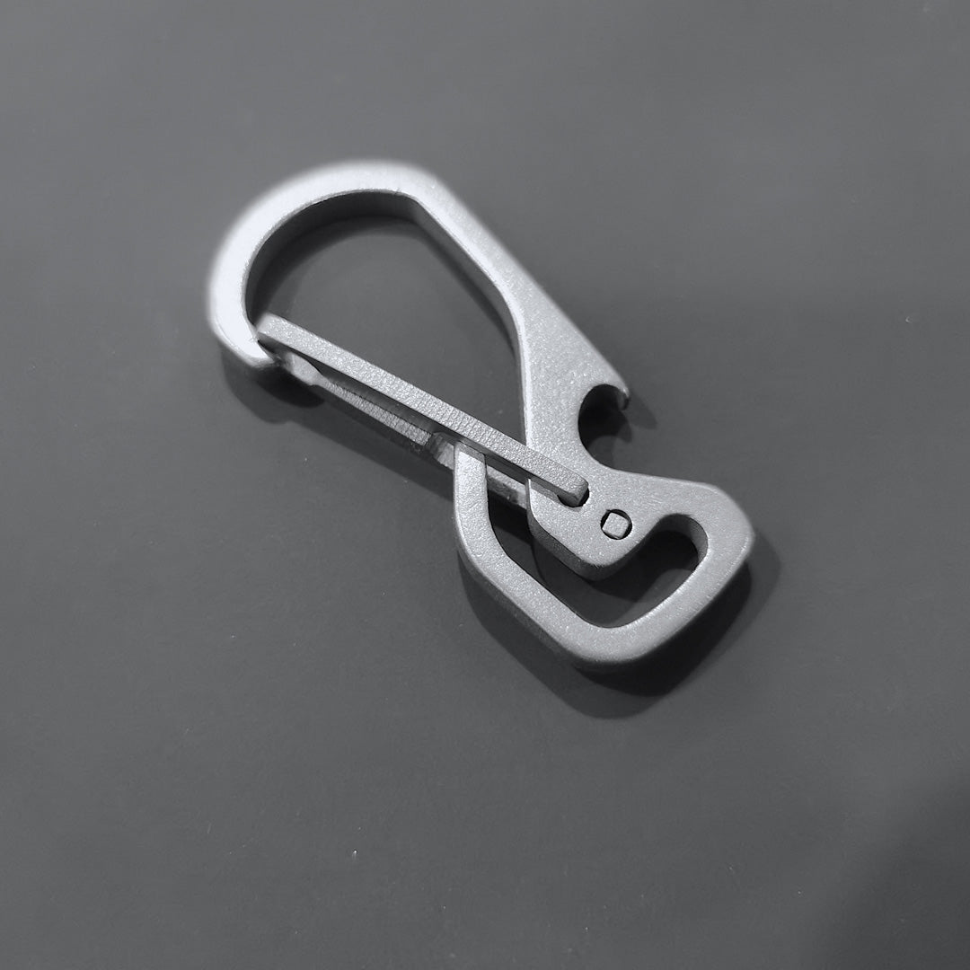 Carabiner + Bottle Opener - Solid Titanium