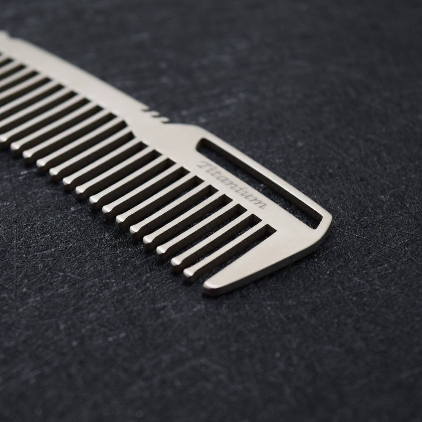 Polished Titanium Comb + FREE Steel Wallet Mirror