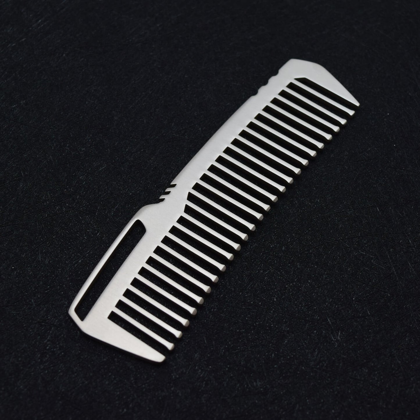 Polished Titanium Comb + FREE Steel Wallet Mirror
