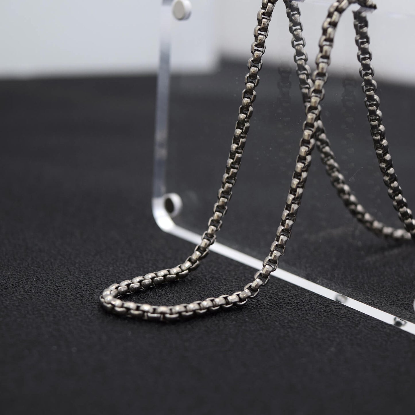 Titanium Box Chain Necklace 24"