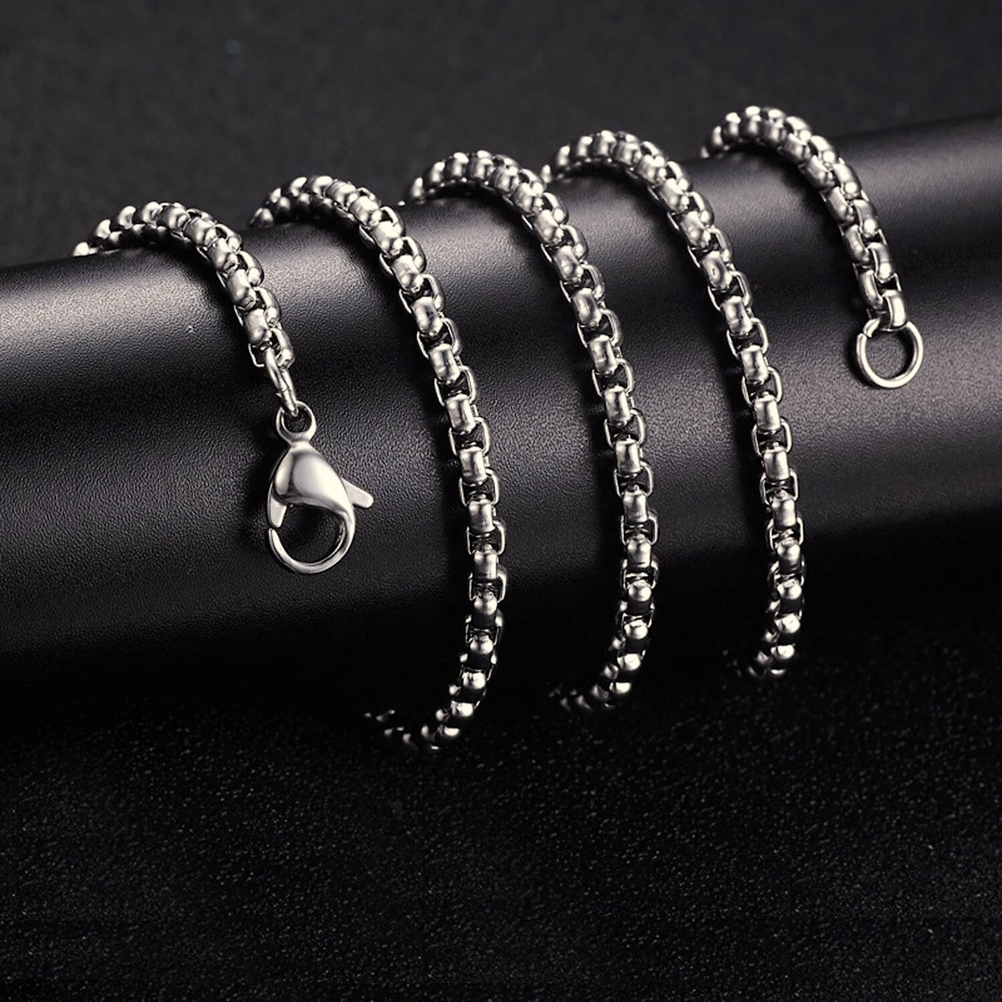 Titanium Box Chain Necklace 24"