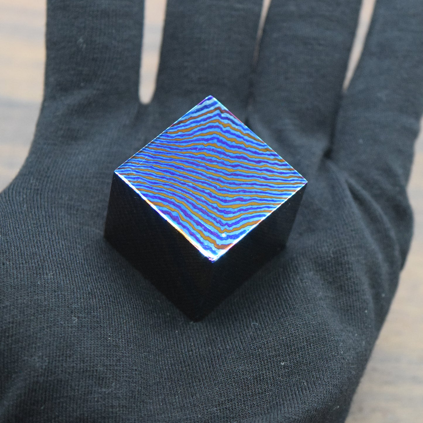 Trance Solid Damascus Titanium Cubes