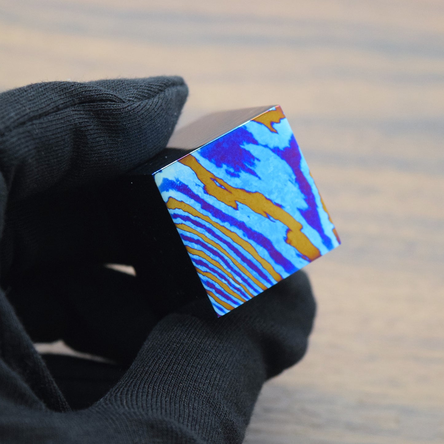 Trance Solid Damascus Titanium Cubes