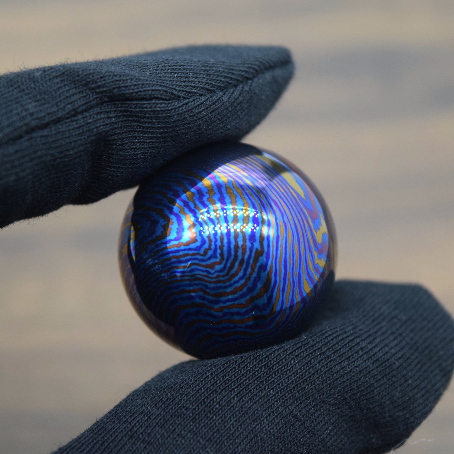 Trance Solid Damascus Titanium Spheres