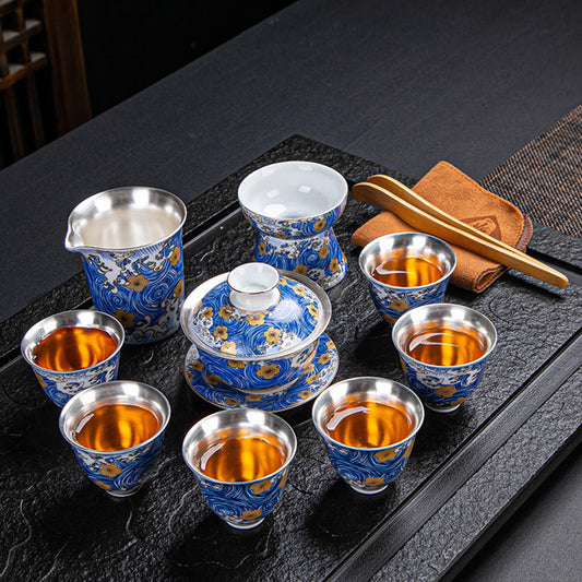 Silver-lined Tea Set: Sea Blossoms