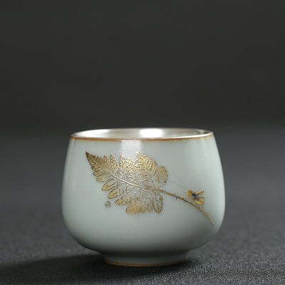 Snow & Ice: Silver-Lined Porcelain Teacup Set (set of 2)