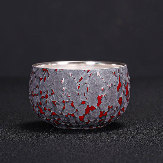 Silver-lined Porcelain Cup: Stream Series