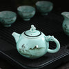 Hand-Painted Celadon Porcelain Tea Set