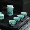 Hand-Painted Celadon Porcelain Tea Set