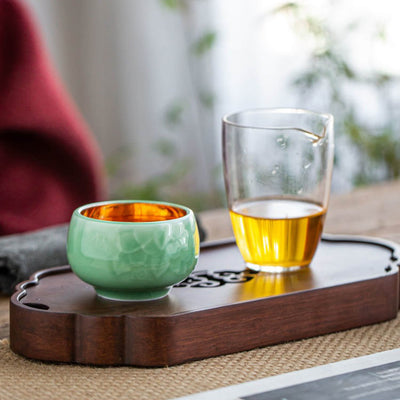 Longquan Celadon: 24k Gold-lined Teacup