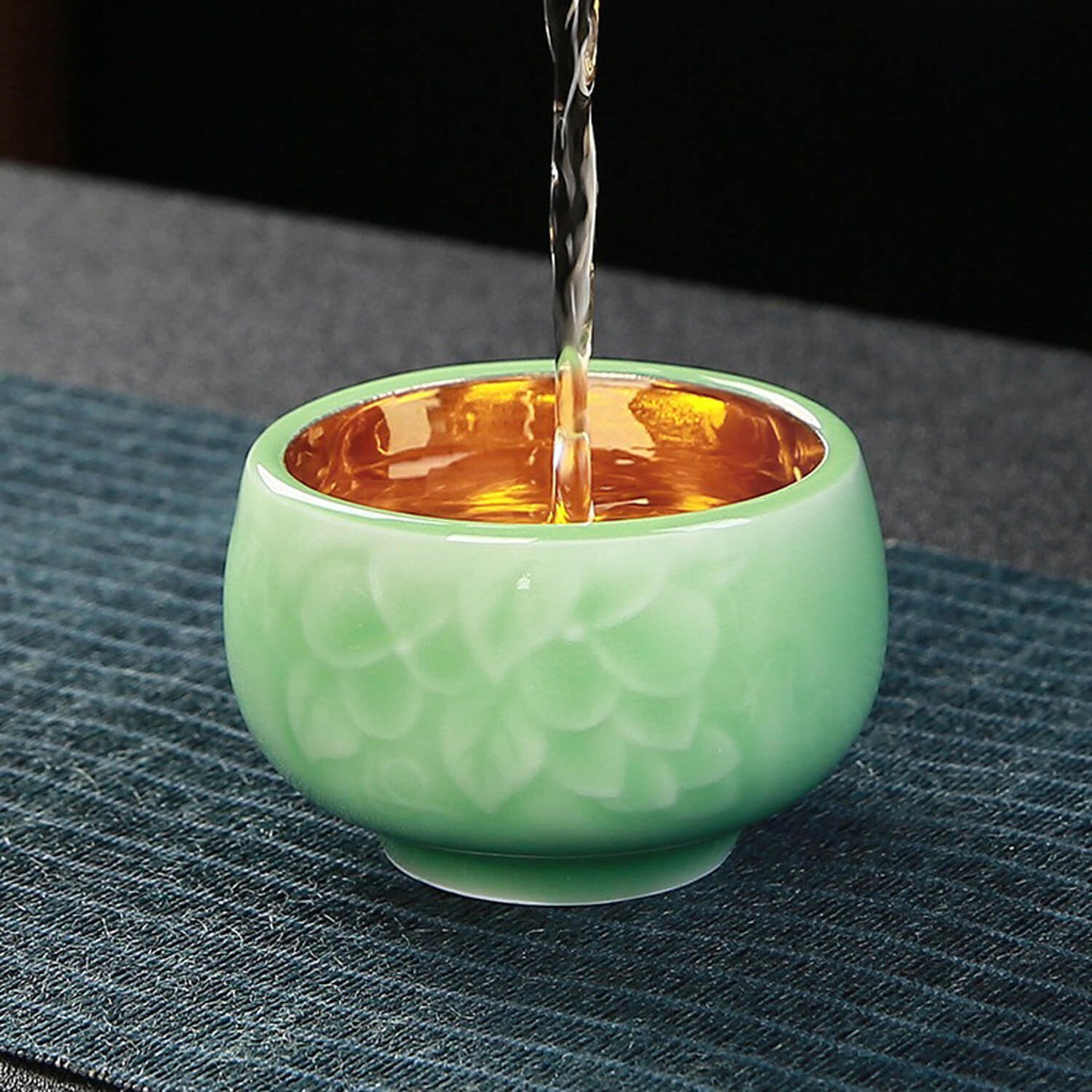 Longquan Celadon: 24k Gold-lined Teacup