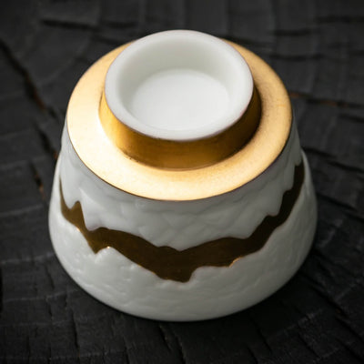 NEW! Ice Jade Relief 24k Gold-Lined Porcelain Cup