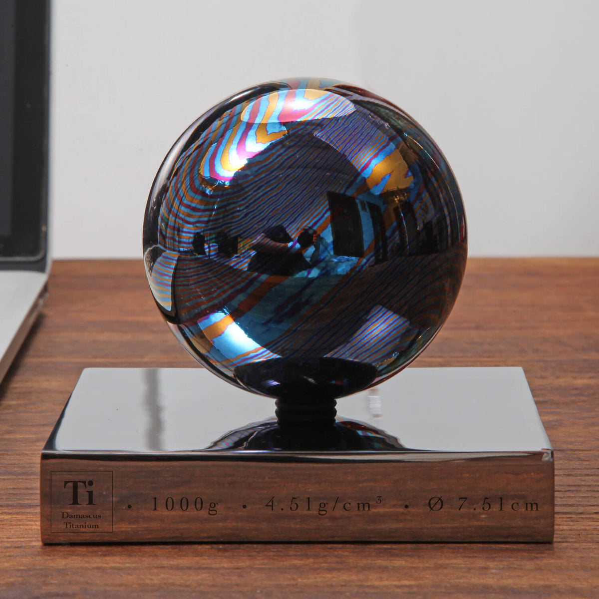 Killogram Sphere Solid Kilogram Damascus Titanium Sphere - Kranite