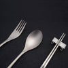 Titanium Cutlery Set: Spoon, Fork, Chopsticks: Matte