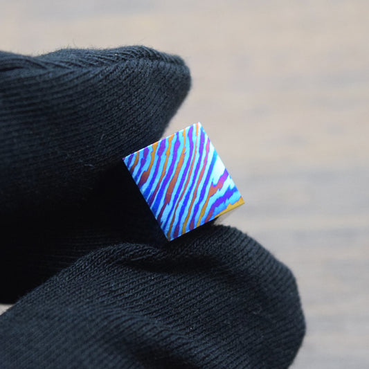 *FLASH SALE* MINI Damascus Titanium Cube // 10mm