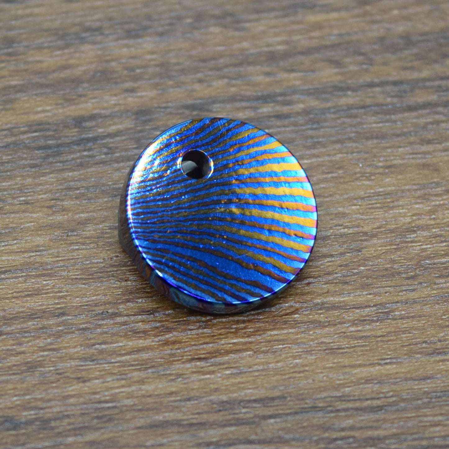 Damascus Titanium Keychain