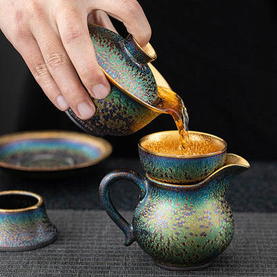 NEW! Winter Mountain 24K Gold-Lined Tea Set