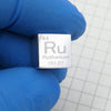Solid Ruthenium Polished Density Cube 10mm - 12.4g