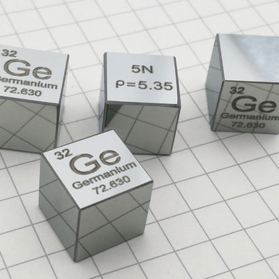 Solid Germanium Polished Density Cube 10mm - 72.7g
