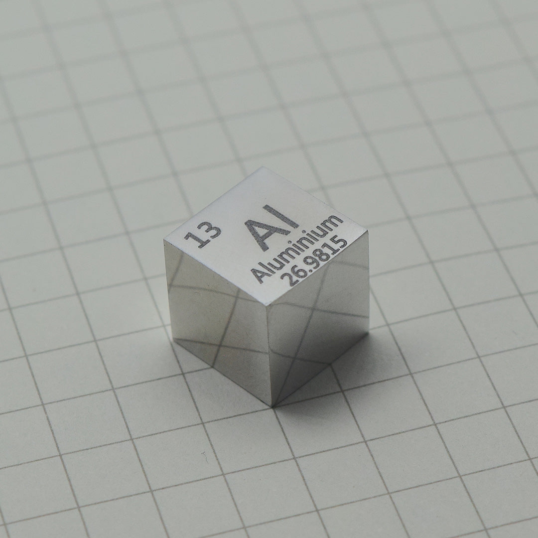 Solid Aluminum Polished Density Cube 10mm - 2.7g