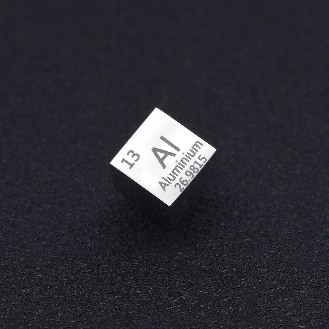 Solid Aluminum Polished Density Cube 10mm - 2.7g