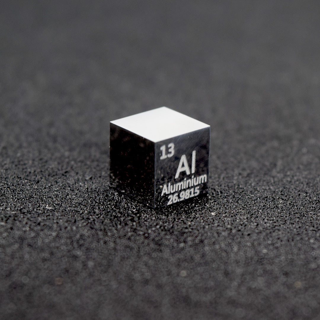 Solid Aluminum Polished Density Cube 10mm - 2.7g