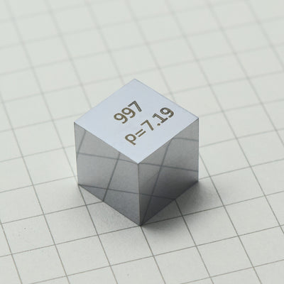 Solid Chromium Polished Density Cube 10mm - 7.2g