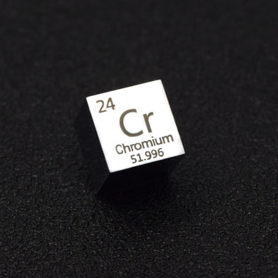 Solid Chromium Polished Density Cube 10mm - 7.2g
